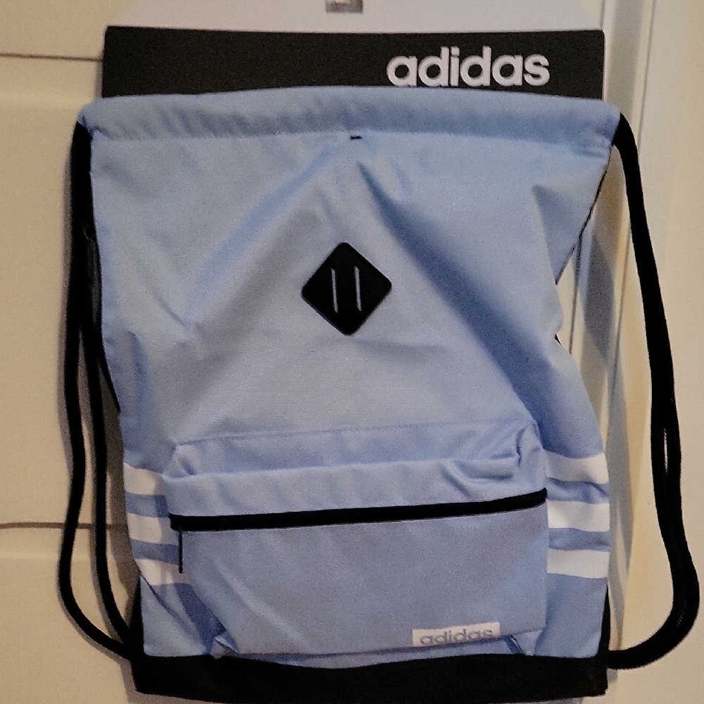 Adidas Blue Sporty Backpack with Drawstring Closure